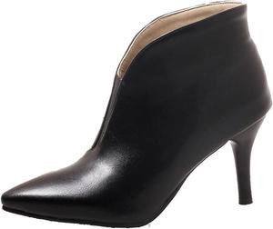 Женские элегантные ботильоны VOKLIN с острым носком, на высокой шпильке, с эластичной вставкой, короткие, Black-Velvet Lined