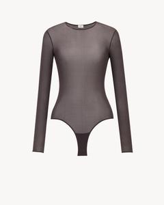 Боди с круглым вырезом из джерси Saint Laurent, коричневый