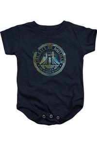 Детский комбинезон "Бэтмен: Город Готэм" на кнопках Gildan, темно-синий