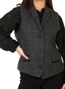Жилет в твидовую клетку TruClothing, серый