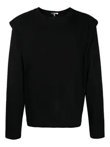 Хлопковая толстовка с подкладкой на плечах MARANT, черный