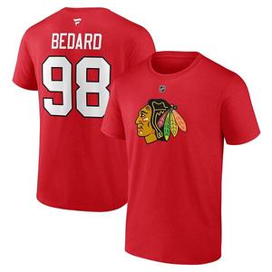Футболка с именем и номером игрока Connor Bedard Chicago Blackhawks 2023 NHL Draft Unbranded