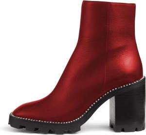 Женские ботильоны FOWT на высоком массивном каблуке с квадратным носком и боковой молнией, мягкая кожаная обувь, тактические и походные ботинки для прогулок на осень и зиму, размеры 4-15 US, Red
