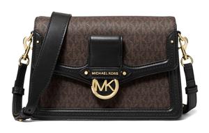 Сумка-мессенджер Jessie из кожи, через плечо, на плечо для женщин, коричневая черная MICHAEL KORS