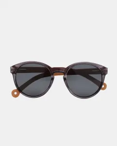 Круглые солнцезащитные очки из переработанных материалов с бамбуковыми дужками Parafina, серый