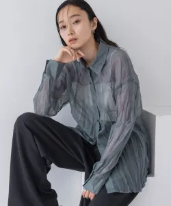 Прозрачная рубашка с эффектом мятой ткани Jeanasis, цвет Gray(18)