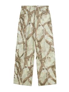 Джинсы с широкими штанинами Bershka, Light green