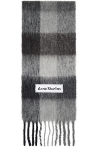 Acne Studios Плетеный шарф из мохера сине-серого цвета
