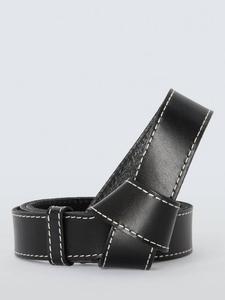 Кожаный ремень с узловым декоративным швом John Lewis, Black