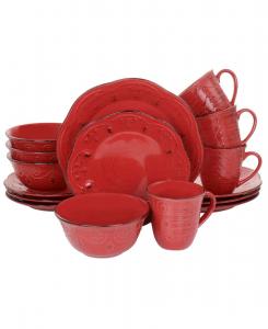 Набор посуды Rustic Birch из 16 предметов, на 4 персоны Elama, красный