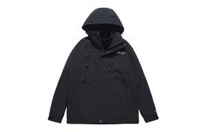 Ветровка Двухсоставной Комплект Стоячий Воротник Куртка Унисекс Jeep, Черный