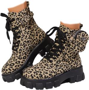 Generic Женские ботильоны с леопардовым принтом, тиснением, с металлической внутренней застежкой-молнией, ботинки Челси