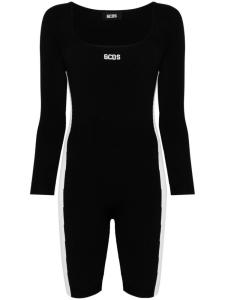 Gcds комбинезон в рубчик с вышитым логотипом, черный