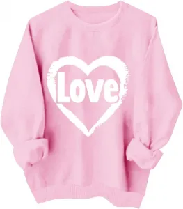 Свитшот женский Valentine's Day Loose Cozy Funny Heart Graphic