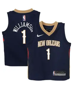 Детская баскетбольная майка Zion Williamson New Orleans Pelicans в стиле Swingman - Icon Edition, цвет: темно-синий (для мальчиков и девочек) Nike