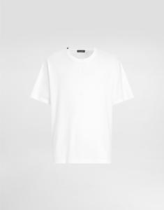 Хлопковая футболка с вышитым логотипом Dolce & Gabbana, белый