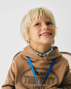 Вышитая толстовка с капюшоном Sfera, светло-коричневый