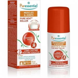 Muscles & Joints Pure Heat Roll-On 75 мл - Быстрое и естественное облегчение боли - Длительное ощущение тепла - Успокаивает мышечную боль - 100% натуральные активные ингредиенты - Акупрессурный массажер и растирания мышц Puressentiel