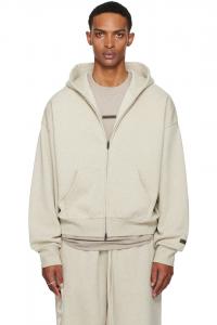 Классическая флисовая толстовка на молнии с капюшоном Fear Of God Essentials, серый