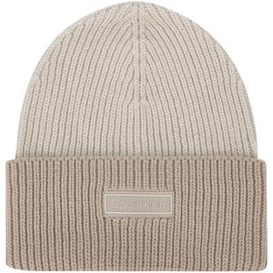 Calvin Klein Шерстяная вязаная шапка унисекс мелово-белый/замковый серый, 67U-Chalk White/Castle Gray