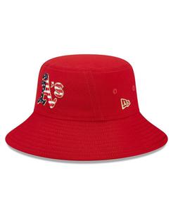 Мужская красная панама Oakland Athletics 2023 Четвертое июля New Era