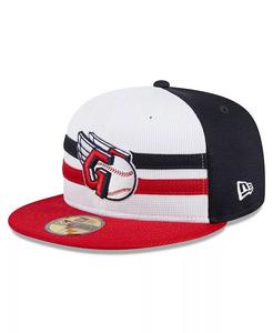 Мужская белая кепка Cleveland Guardians 2024 Batting Practice 59FIFTY Fitted New Era