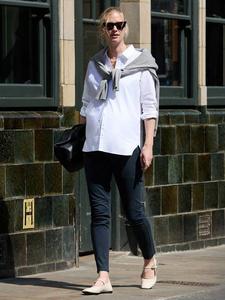 Органические брюки для беременных Finlay Isabella Oliver, Caviar Black & Olive