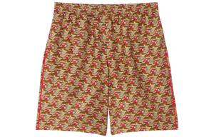 Бербери, шорты из шелка с тигровым принтом, медово-бежевый