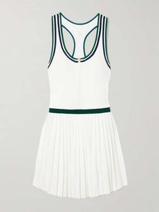 Мини-Платье Jane Court из плиссированного трикотажного джерси стретч Varley, белый