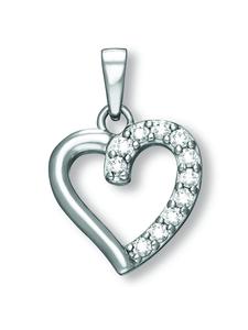 ONE ELEMENT Кулон в форме сердца с цирконием в серебре 925 пробы
