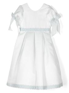 La Stupenderia платье с отделкой в технике кроше и бантом, синий