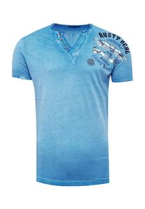 Футболка с модной планкой на пуговицах RUSTY NEAL, цвет Petrol