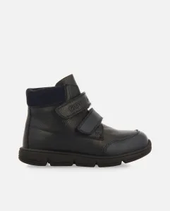 Кожаные школьные ботильоны для мальчика с двойной регулируемой застежкой Gioseppo, темно-синий