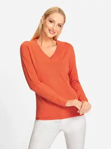Вязаный свитер Heine "V-пуловер", цвет Orange