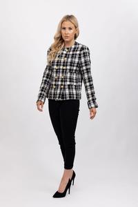 BeReal - Черно-белый твидовый пиджак Astra, черный