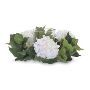 Подсвечник Melrose International Hydrangea со стеклянным ураганом, 2 штуки, белый / зеленый