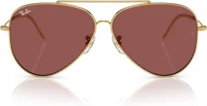 Солнцезащитные очки Ray-Ban Unisex Rbr0101s Aviator Reverse Aviator, Gold/Dark Violet