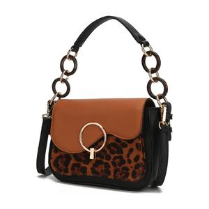 Серена плечевая сумка кроссбоди женская с принтом под зебру от Mia K MKF Collection By Mia K., Cognac