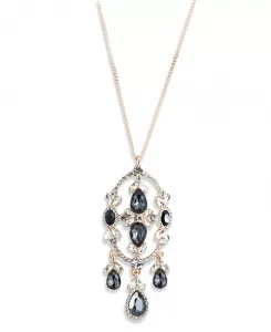 Ожерелье-Слайдер с подвеской из золотистого стекла и камня Givenchy, black