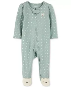 Пижама для девочек из хлопка с медвежонком Sleep & Play Carter's, зеленый