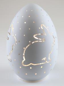 AM Design Декоративная светодиодная лампа «Яйцо кролика» белого цвета - (В)17 x Ø 12 см