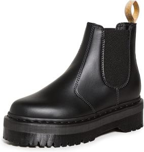 Dr. Martens Women's V 2976 Quad Mono Chelsea Boot, Black Felix Rub Off, 5