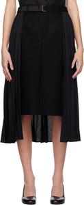 Юбка миди из костюмной ткани и шерсти Melton sacai