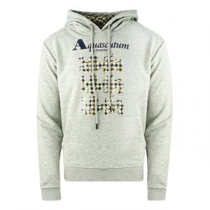 Серая толстовка с логотипом в тройную клетку льва Aquascutum, серый