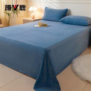 Yalu Простыня 200х230 см из молочного вельвета, цвет Sapphire Blue