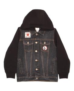 Детская джинсовая куртка с длинными рукавами и капюшоном в стиле Человека-паука Miles Morales, Black and gray