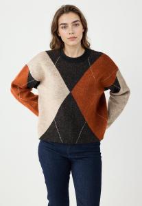 Джемпер Jimmy Key ROUND NECK GEOMETRIC PATTERNED, Brown