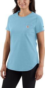 Женская футболка Carhartt Force свободного кроя средней плотности с карманами 105415, Powder Blue