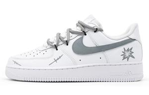 Nike Кроссовки для скейтбординга Air Force 1 Deep Sea Bomb Cushioning Lightweight низкие унисекс серый белый