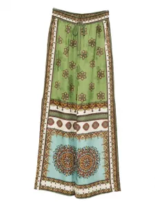 Брюки с цветочным принтом Contina Alemais, зеленый